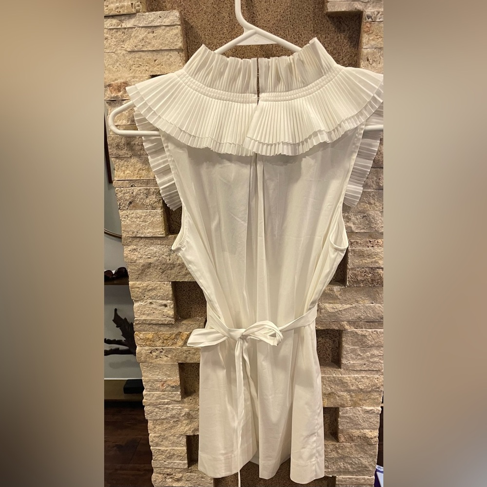 BCBGMaxAzria White Ruffled Blouse - Picture 4 of 7